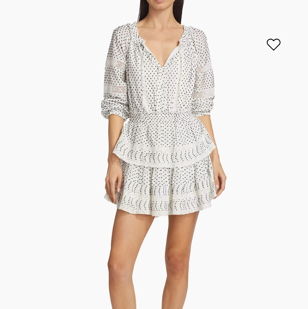 Loveshackfancy dotted popover mini dress